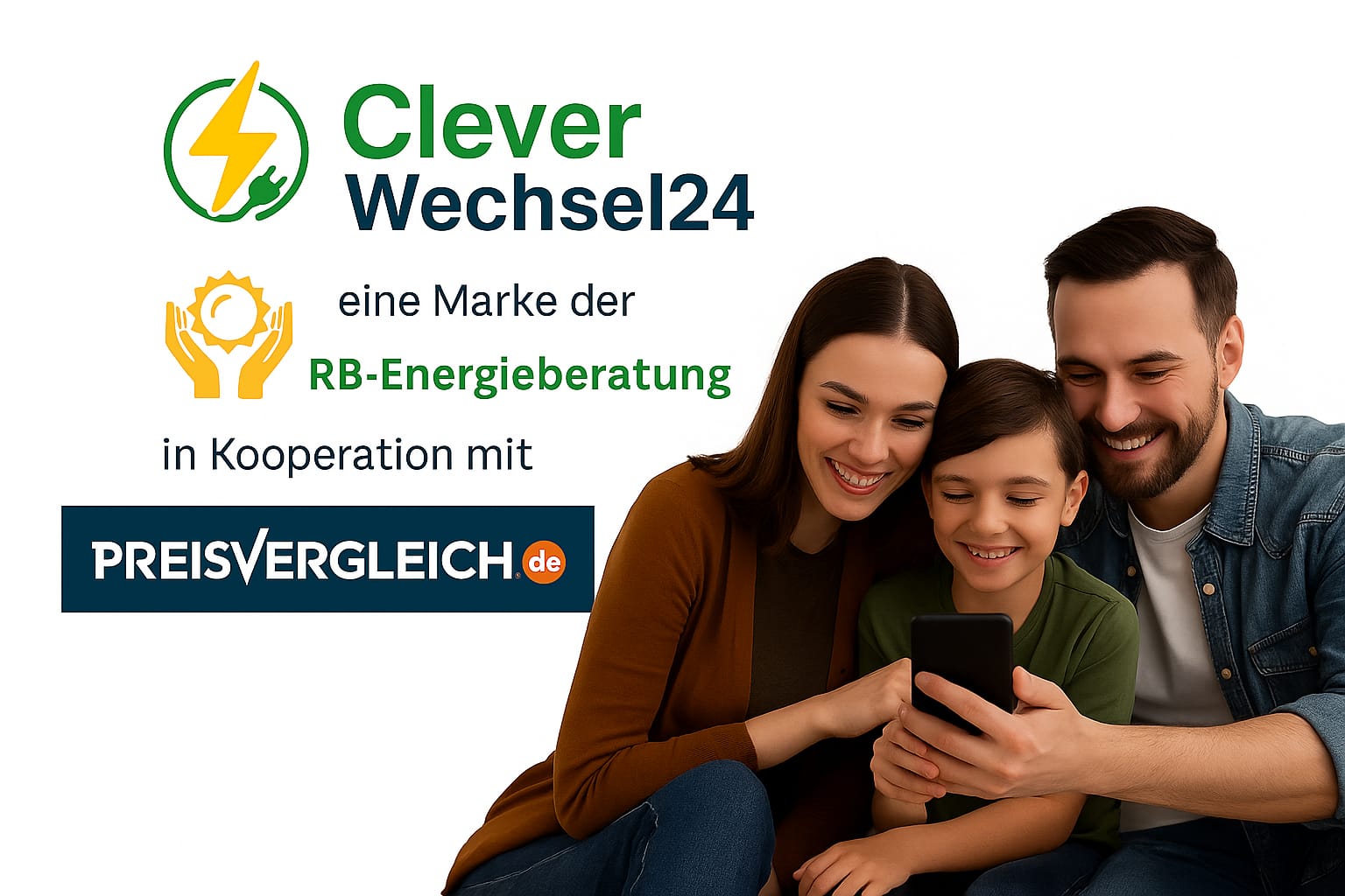 Clever Wechsel Logo mit Familie
